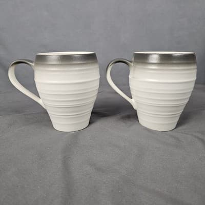 Mikasa Mug Gray Swirl Ombre Graphite 18oz Large Set of 2 - Thumbnail 2