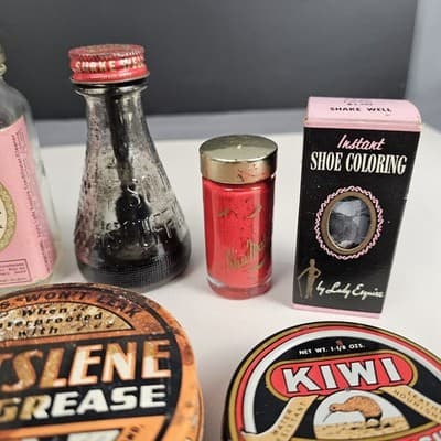 Lot of Vintage Shoe & Boot Shine Polish Tins & Bottles Esquire Pioneer Shoeshine - Thumbnail 5