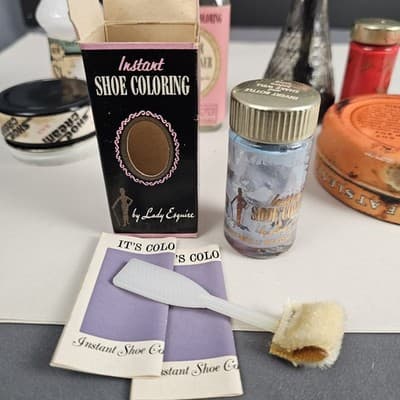 Lot of Vintage Shoe & Boot Shine Polish Tins & Bottles Esquire Pioneer Shoeshine - Thumbnail 13