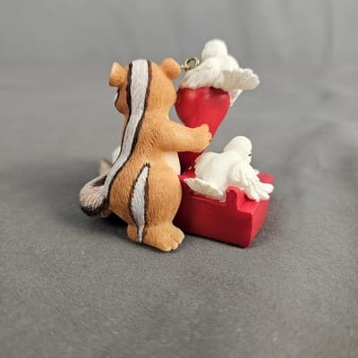 Vintage 12 Days of Christmas Ornament Chipmunk w/ 4 Calling Doves on Telephone - Thumbnail 3