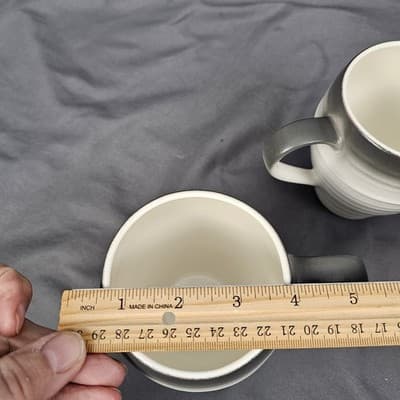 Mikasa Mug Gray Swirl Ombre Graphite 18oz Large Set of 2 - Thumbnail 6