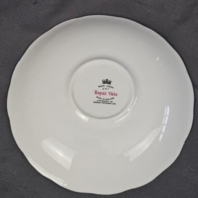 Vintage Royal Vale England Tea Cup & Saucer With Flowers Ridgeway Potteries LTD - Thumbnail 5