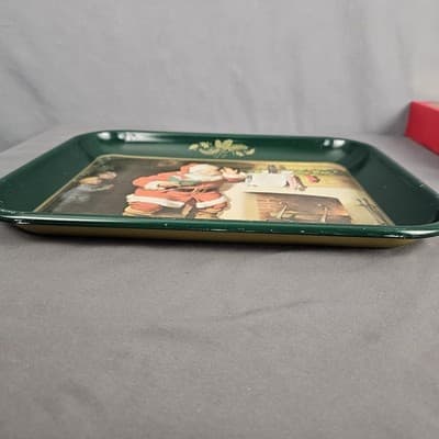 Vintage Coca Cola Santa Claus Milk/cookies Metal Serving Tray 1989 Dear Santa US - Thumbnail 2