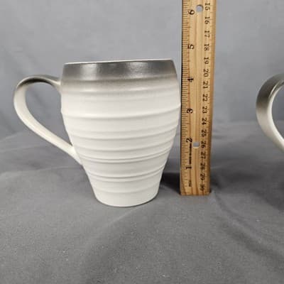 Mikasa Mug Gray Swirl Ombre Graphite 18oz Large Set of 2 - Thumbnail 5