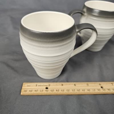 Mikasa Mug Gray Swirl Ombre Graphite 18oz Large Set of 2 - Thumbnail 7