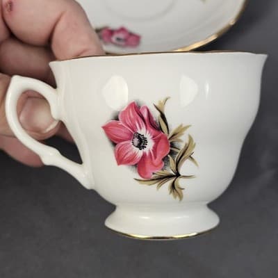 Vintage Royal Vale England Tea Cup & Saucer With Flowers Ridgeway Potteries LTD - Thumbnail 8