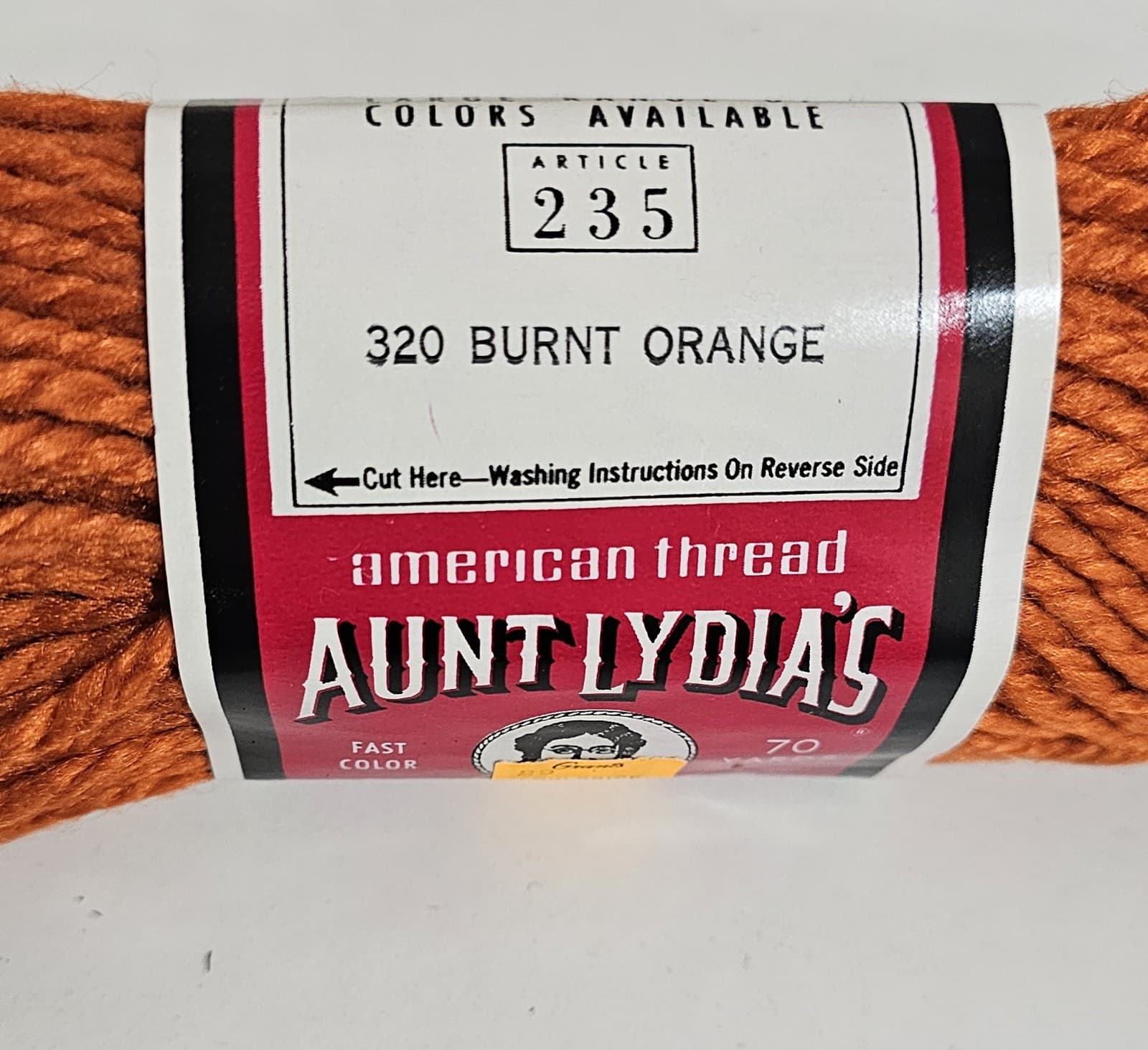 VTG Aunt Lydia's Heavy Rug Yarn Cotton & Rayon Blend 70 yds #320 Burnt Orange - Thumbnail 5