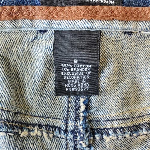 A.N.A. Denim Bermuda Shorts Size 6 Jean Shorts Cuffed Blue with Belt - Thumbnail 4