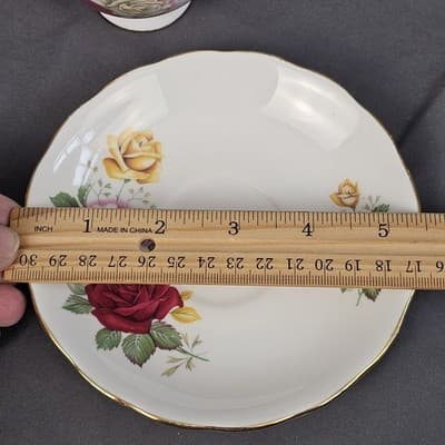 Vintage Royal Vale England Tea Cup & Saucer With Flowers Ridgeway Potteries LTD - Thumbnail 10