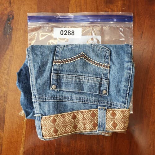 A.N.A. Denim Bermuda Shorts Size 6 Jean Shorts Cuffed Blue with Belt - Thumbnail 6