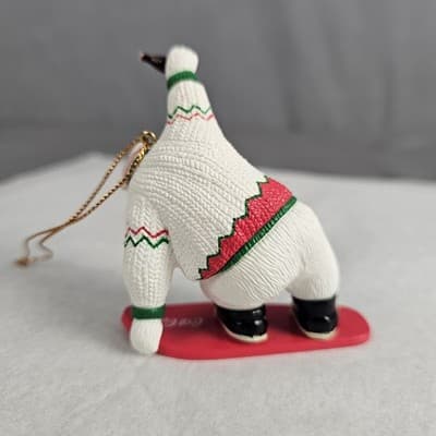 VINTAGE 1996 COCA-COLA Polar Bear Collection Polar Bear Snow Boarding 3.5" - Thumbnail 2