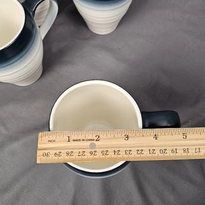 Mikasa Mug Swirl Ombre Blue 18oz Large Set of 4 - Thumbnail 7