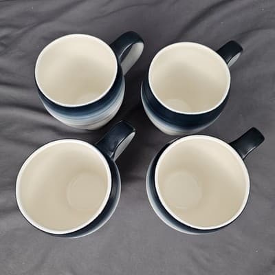 Mikasa Mug Swirl Ombre Blue 18oz Large Set of 4 - Thumbnail 2