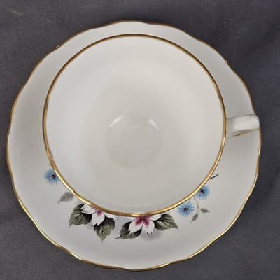 Vintage Royal Vale England Tea Cup & Saucer With Flowers Ridgeway Potteries LTD - Thumbnail 3