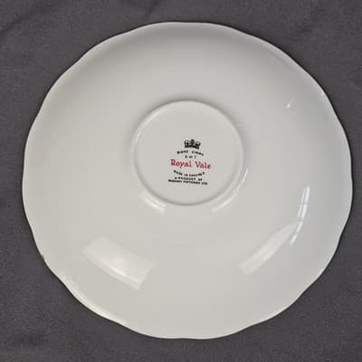 Vintage Royal Vale England Tea Cup & Saucer With Flowers Ridgeway Potteries LTD - Thumbnail 8
