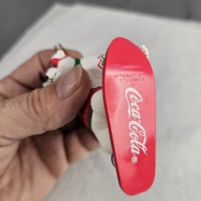 VINTAGE 1996 COCA-COLA Polar Bear Collection Polar Bear Snow Boarding 3.5" - Thumbnail 5
