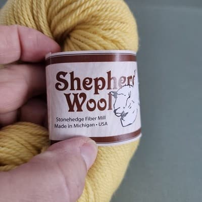 Shepherd's Wool Stonehedge Fiber Yarn Lemon Yellow Worsted Wool 4oz, 250yd USA - Thumbnail 3