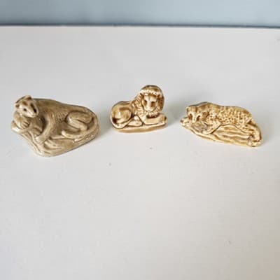 Vintage Wade Whimsies Red Rose Tea Figures Set of 3 Wild Cats - Thumbnail 2
