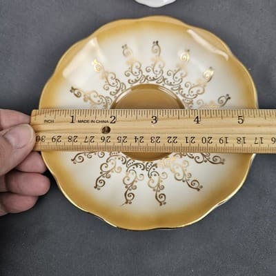Royal Albert Overture Series Tea Cup & Saucer Bone China England Gold Filligree - Thumbnail 9
