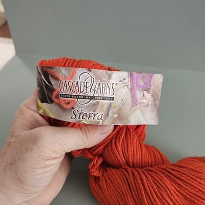 Cascade Yarns Sierra 80% Pima Cotton 20% Wool Orange Col 445, 3.5oz, 191yd Peru - Thumbnail 2