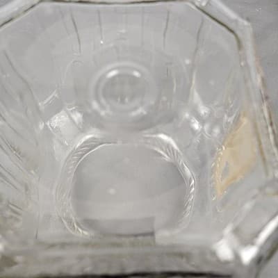 Vintage Hoosier Cabinet Glass Jar H Pattern Sugar Cookie Canister Flower Tin Lid - Thumbnail 10