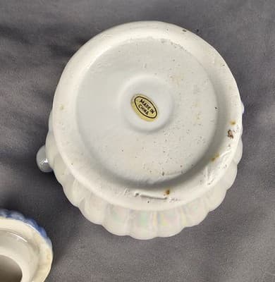 Vintage Porcelain Rose Jewelry Dish with Lid 4" tall - Thumbnail 5