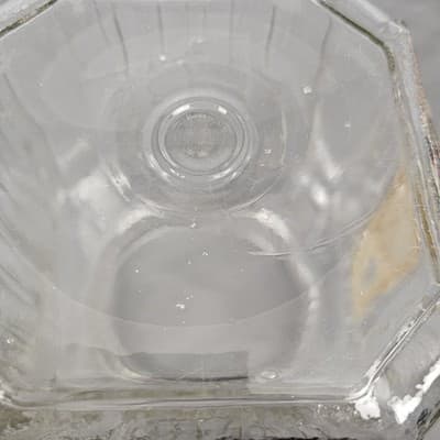 Vintage Hoosier Cabinet Glass Jar H Pattern Sugar Cookie Canister Flower Tin Lid - Thumbnail 11