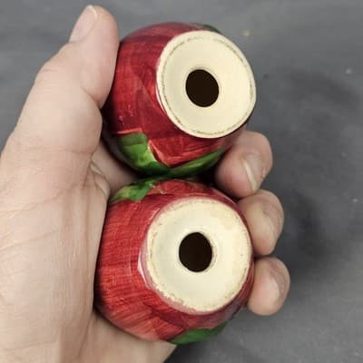 Vintage Franciscan Apple Pattern Dinnerware Salt & Pepper Shakers Set No Stopper - Thumbnail 4