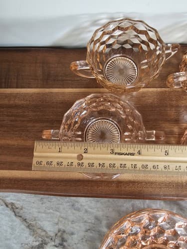 Pink Depression Glass Hocking Block Optic Dishes Lot Of 9 Bowls Pitchers plates - Thumbnail 4
