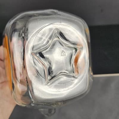 Vtg 5.5" 1960s Clear Glass Square Oranges Leaves Water/ Juice Pitcher - Thumbnail 6