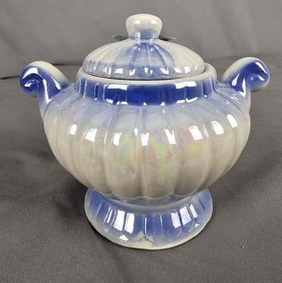 Vintage Porcelain Rose Jewelry Dish with Lid 4" tall - Thumbnail 3