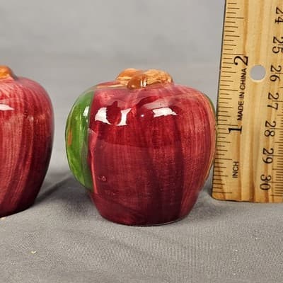 Vintage Franciscan Apple Pattern Dinnerware Salt & Pepper Shakers Set No Stopper - Thumbnail 6