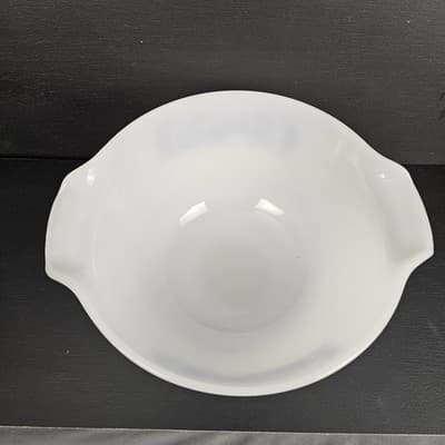 Milk Glass Mixing Bowl With Beautiful Detailed Work 10.5"x4" tall Covered Wagon - Thumbnail 3