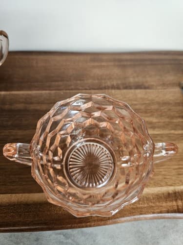 Pink Depression Glass Hocking Block Optic Dishes Lot Of 9 Bowls Pitchers plates - Thumbnail 7