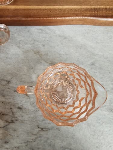 Pink Depression Glass Hocking Block Optic Dishes Lot Of 9 Bowls Pitchers plates - Thumbnail 14