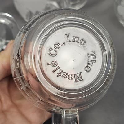 Vintage Nescafe World Globe Etched Glass Coffee Mugs - 4 Pc Set Nestle - Thumbnail 4