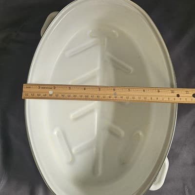 Vintage Strawberry Roasting Pan With Lid & Handles Rare Cook Ware Large 15"x 10" - Thumbnail 15