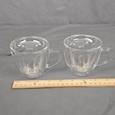 JoyJolt Mickey Mouse Head 5.4oz Set 2 Double Wall Coffee Glasses 3D Espresso Cup - Thumbnail 5