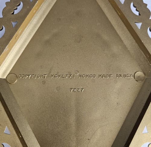 2 Homco Hanging Decor Plaques Gold Hollywood Regency Wall 1971 7225 7227 Vintage - Thumbnail 4