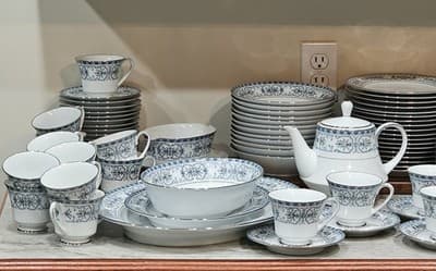 Noritake Burlington 2081 China EXCELLENT Cond 1940s Never Used Platinum Trim - Thumbnail 3