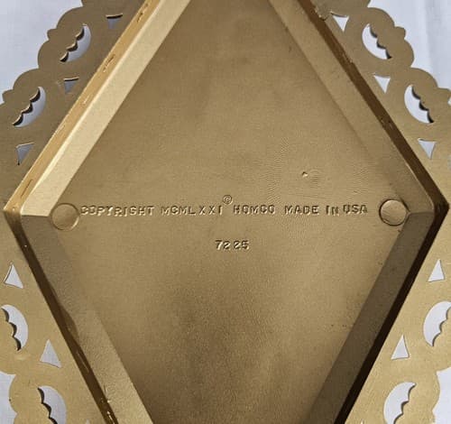 2 Homco Hanging Decor Plaques Gold Hollywood Regency Wall 1971 7225 7227 Vintage - Thumbnail 3
