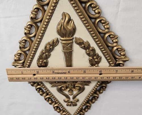 Homco Wall Plaques MCM Vintage Ornate Plastic Hanging Art Decor Gold Set Of 4 - Thumbnail 12