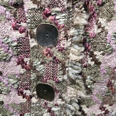 600 West Women’s M Tapestry Woven Coat Jacket Fringe Trim Boho Artsy Textured - Thumbnail 7