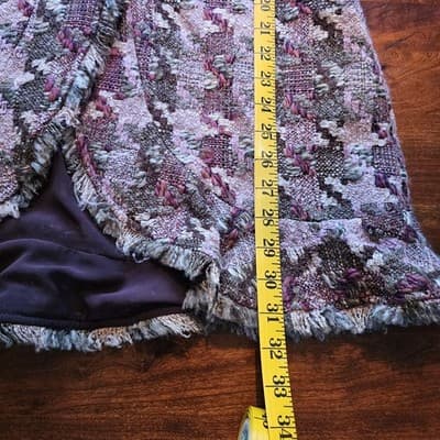 600 West Women’s M Tapestry Woven Coat Jacket Fringe Trim Boho Artsy Textured - Thumbnail 15
