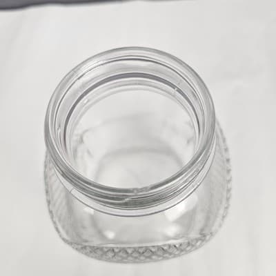 Vintage Owens-Illinois Square Glass Jar Diamond Pattern 1 qt. #2 - Thumbnail 7