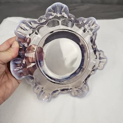 Westmoreland Grape Lilac Purple Opalescent UV Glass Bowl Dish Plate - Thumbnail 6