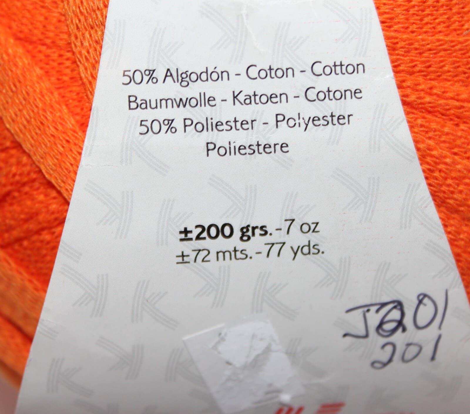 Katia Big Ribbon Col 17 Orange Cotton Polyester 200gr 77yd - Thumbnail 5