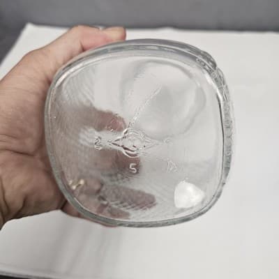 Vintage Owens-Illinois Square Glass Jar Diamond Pattern 1 qt. #2 - Thumbnail 9