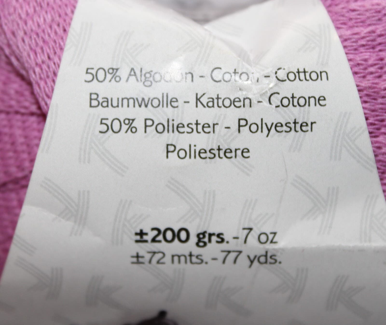 Katia Big Ribbon Col 15 Mauve Cotton Polyester 200gr 77yd - Thumbnail 3