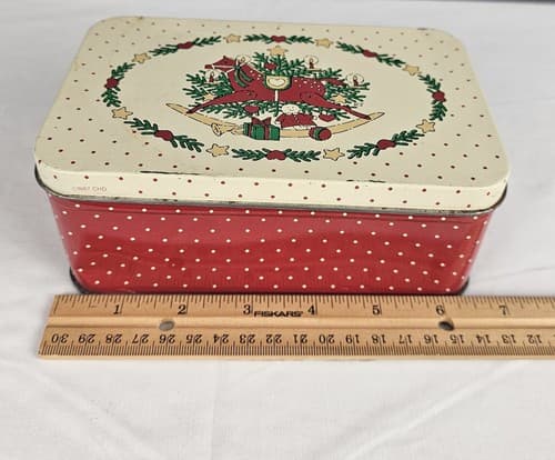 Rocking Horse Tin Christmas 1987 CHD Red Beige - Thumbnail 5